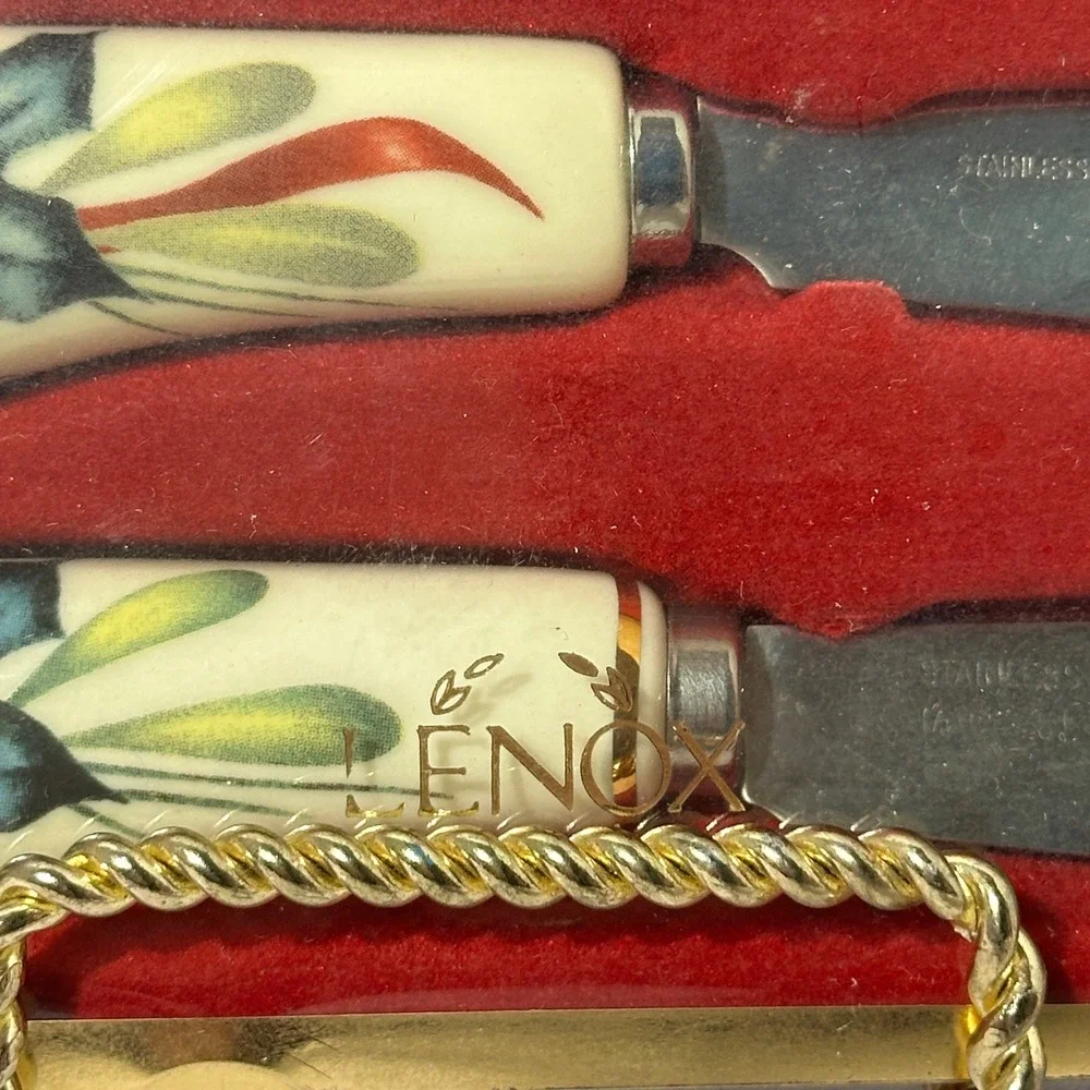 Lenox Winter Greetings Set of 4 Spreaders Stainless‎ Steel Bone China 6237218